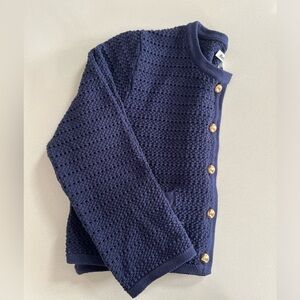 Reformation Charlotte Cotton Cardigan - Navy